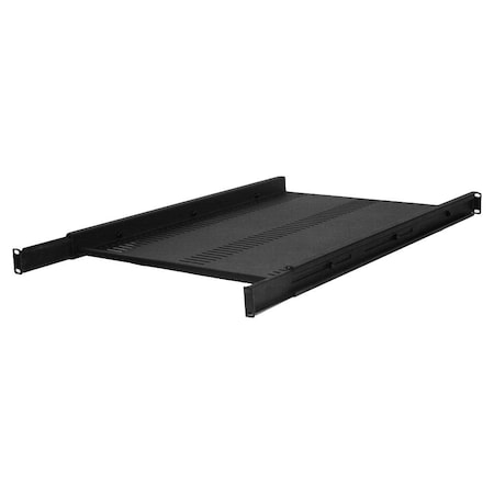Quest Mfg Fixed Vented Heavy Duty Shelf, 1U, 19" x 26"D, Black ES0519-0126